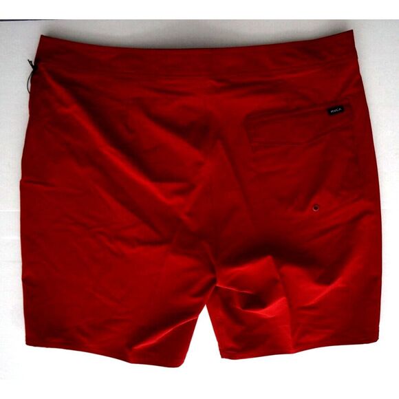 RVCA AVYBS00193 Men's Sz 38 Cardinal Red Dobby 4-Way Stretch 19" Boardshorts - Picture 2 of 9